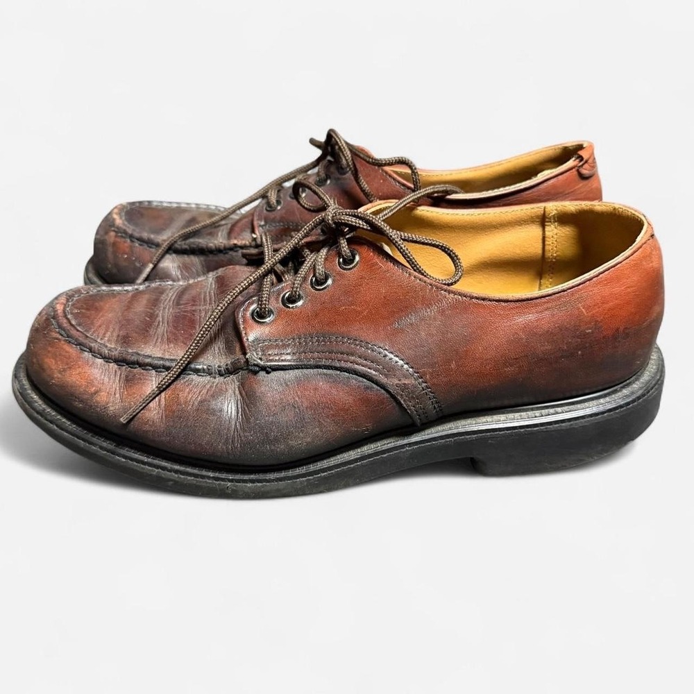 Vintage Red Wing Brown Style 104 SuperSole Postman Moc Toe Oxfords Size 9.5D